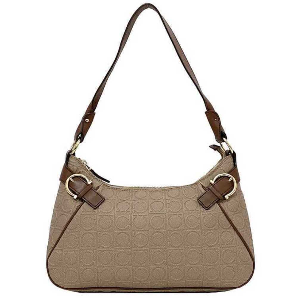 Salvatore Ferragamo Shoulder Bag Beige Pink Gancini Shoulder Hobo Zipper